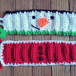 Crochet Snowman and Santa Mug Cozies